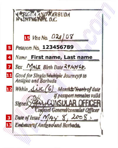 Antigua i Barbuda Wiza